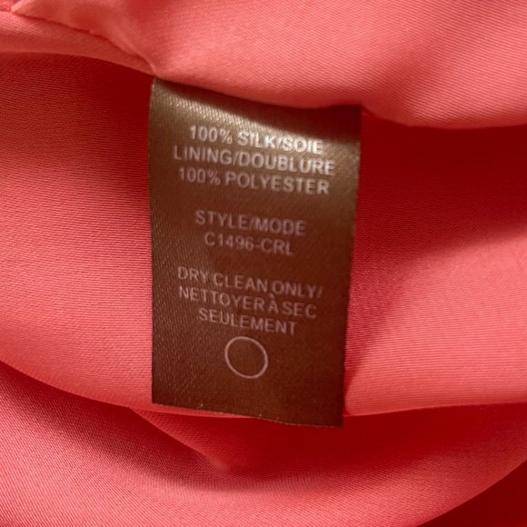 Charlie Jade Coral Pink Silk One Shoulder Cocktail Dress - Picture 11 of 11